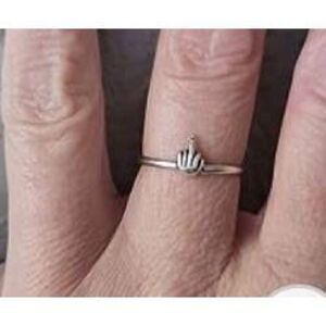 NWOT Adult Funny Silvertone Costume Ring Size 7